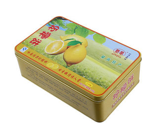 중국 레몬 케이크 주석 상자에 의하여, CYMK 금속 콘테이너 음식을 등급을 매겼습니다 0.23mm가 인쇄했습니다 협력 업체