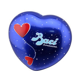 중국 Baci 초콜렛 주석 상자 심장에 의하여 형성된 금속은 기본적인 파란 색깔로 할 수 있습니다 협력 업체