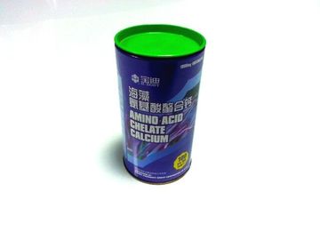 중국 칼슘 분말 포장을 위한 원주 모양 주석 콘테이너/금속 포장 상자 협력 업체