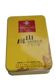 중국 노란 원색 인쇄/250G 패킹을 가진 Anxi TieGuanYin 주석 차 양철통 협력 업체
